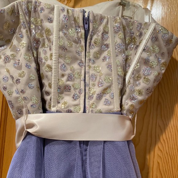 Short light purple sequined strapless dress size 7 by Nights by Teeze Me - Picture 6 of 7